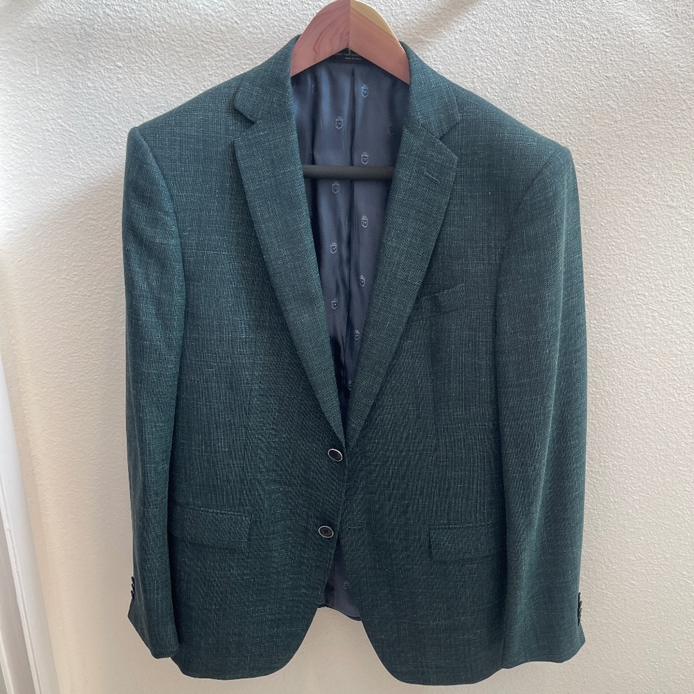 John Varvatos Green Wool Blazer